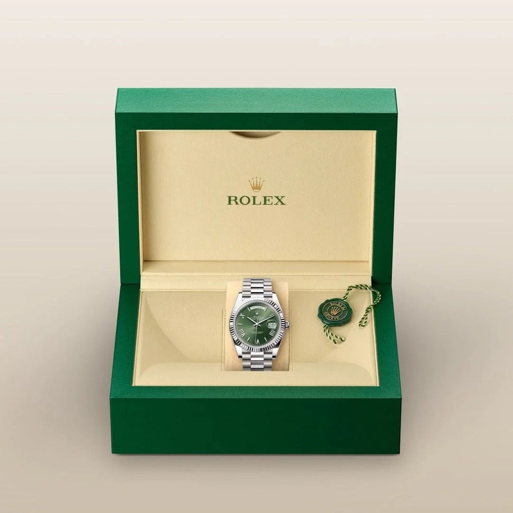 Rolex Day-Date 40 Oyster, 40 mm, white gold Green