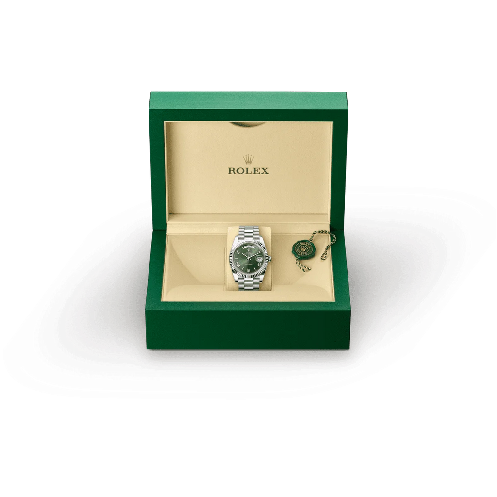Rolex Day-Date 40 Oyster, 40 mm, white gold Green