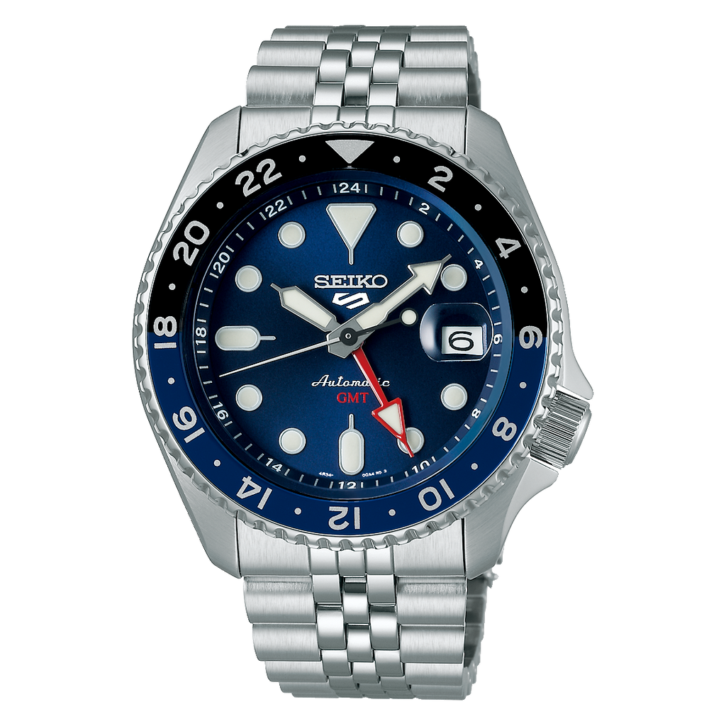 Seiko Men's Mikan 5 Sports Analog Watch (Blue, GMT)