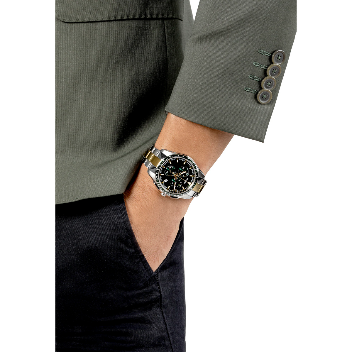 Men's Green Chronograph Watch – Sporty & Premium Design