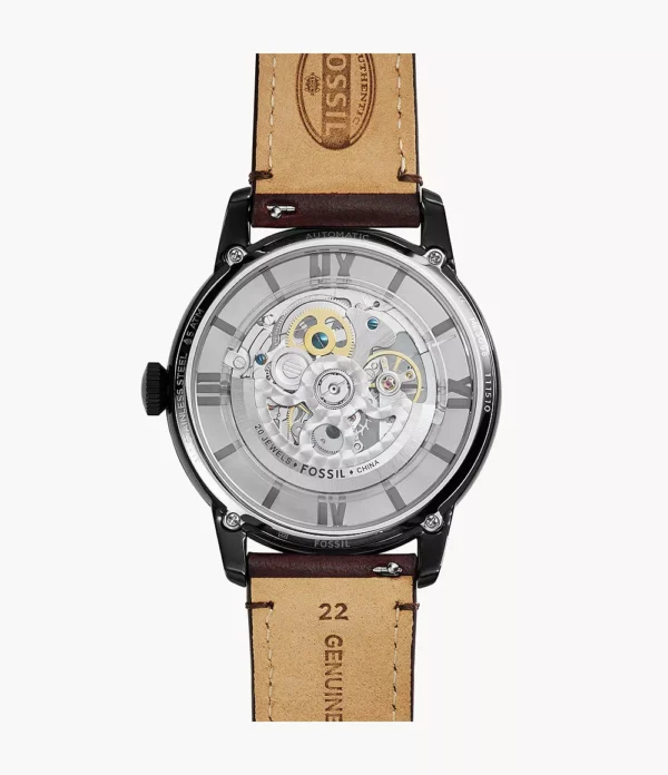 FOSSIL TOWNSMAN AUTOMATIC DARK BROWN LEATHER - Image 3