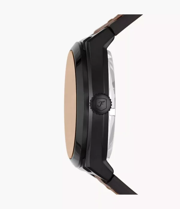 FOSSIL EVERETT AUTOMATIC DARK BROWN LEATHER - Image 3