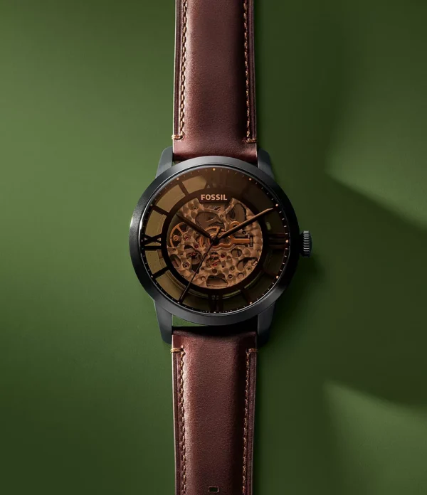 FOSSIL TOWNSMAN AUTOMATIC DARK BROWN LEATHER - Image 4