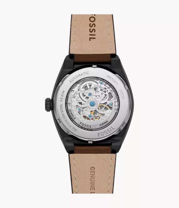 FOSSIL EVERETT AUTOMATIC DARK BROWN LEATHER - Image 4