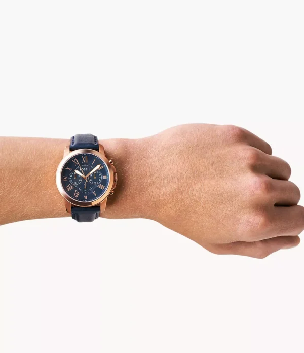 FOSSIL GRANT CRONOGRAPH NAVY LEATHER - Image 4