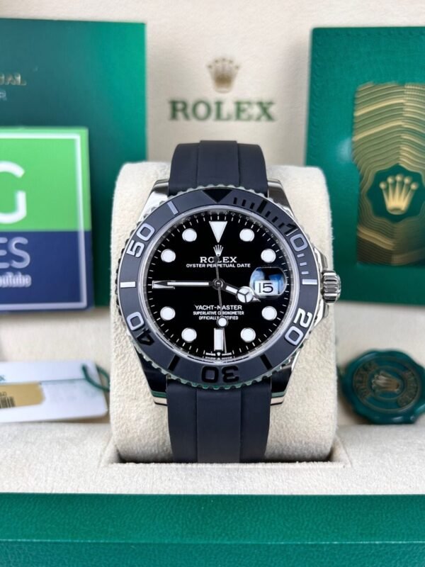 ROLEX YACHT MASTER OYSTER FLEX AUTO MOVMENT(BLACK SILVER) - Image 5