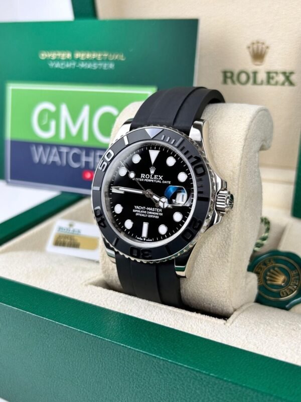 ROLEX YACHT MASTER OYSTER FLEX AUTO MOVMENT(BLACK SILVER) - Image 6
