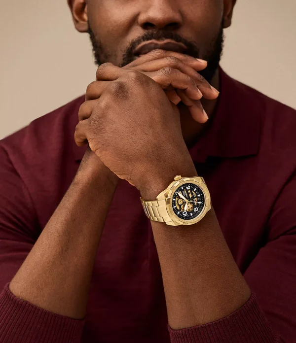 FOSSIL BROWNSMAN AUTOMATIC GOLD TONE STAINLESS STEEL - Image 4