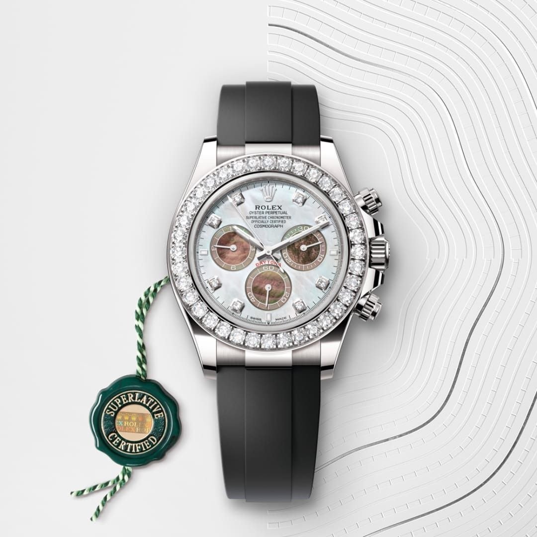Rolex Cosmograph Daytona Oyster, 40 mm, white gold and diamonds - Image 9