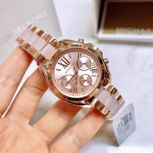 Michael Kors Mk Pink Rosrgold Dial Diamond Ladies Watch - Image 3