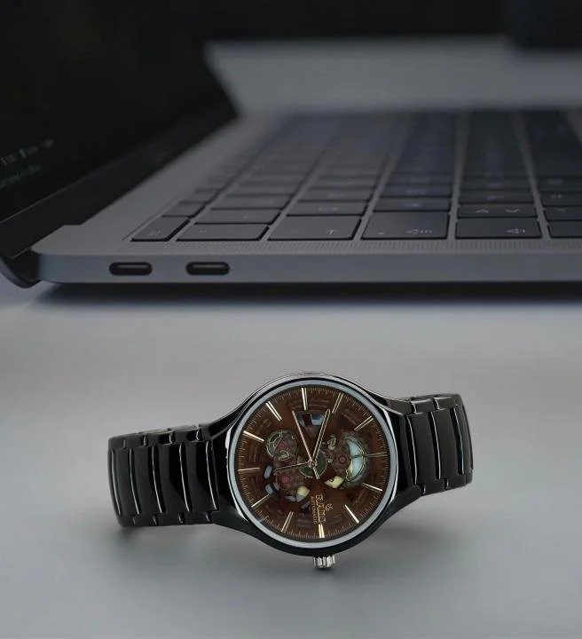 RADO TRUE ROUND AUTOMATIC OPEN HEART – BLACK BROWN - Image 2